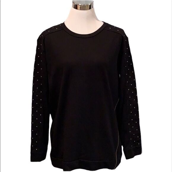 Two By Vince Camuto Quilted Zippered Sweatshirt - Picture 1 of 9
